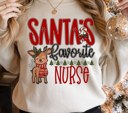 Santa's Favorite Nurse DTF Transfer