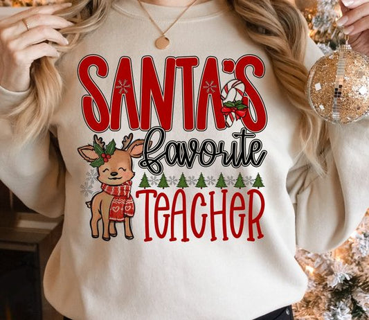 Santa's Favorite Teacher DTF Transfer