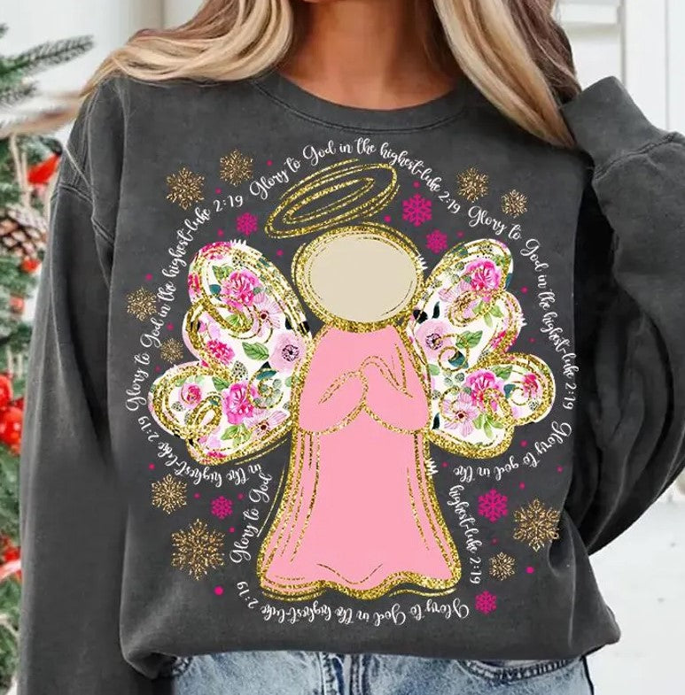 Christmas Angel Glory to God DTF Transfer
