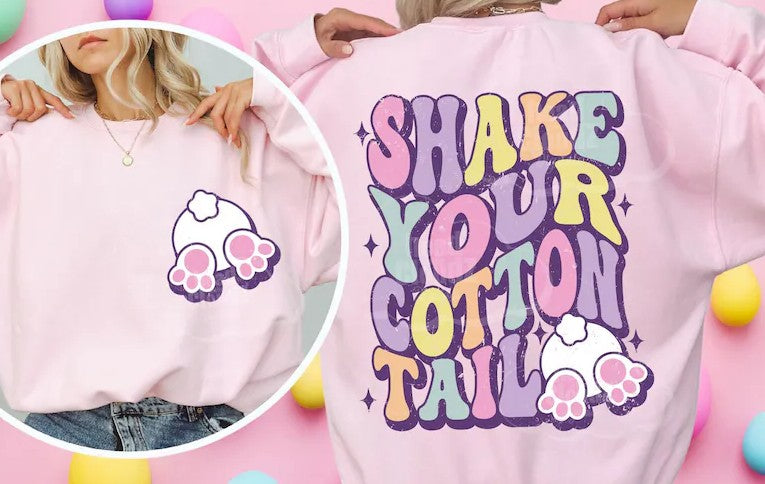 Shake yoru Cotten Tail DTF Transfer