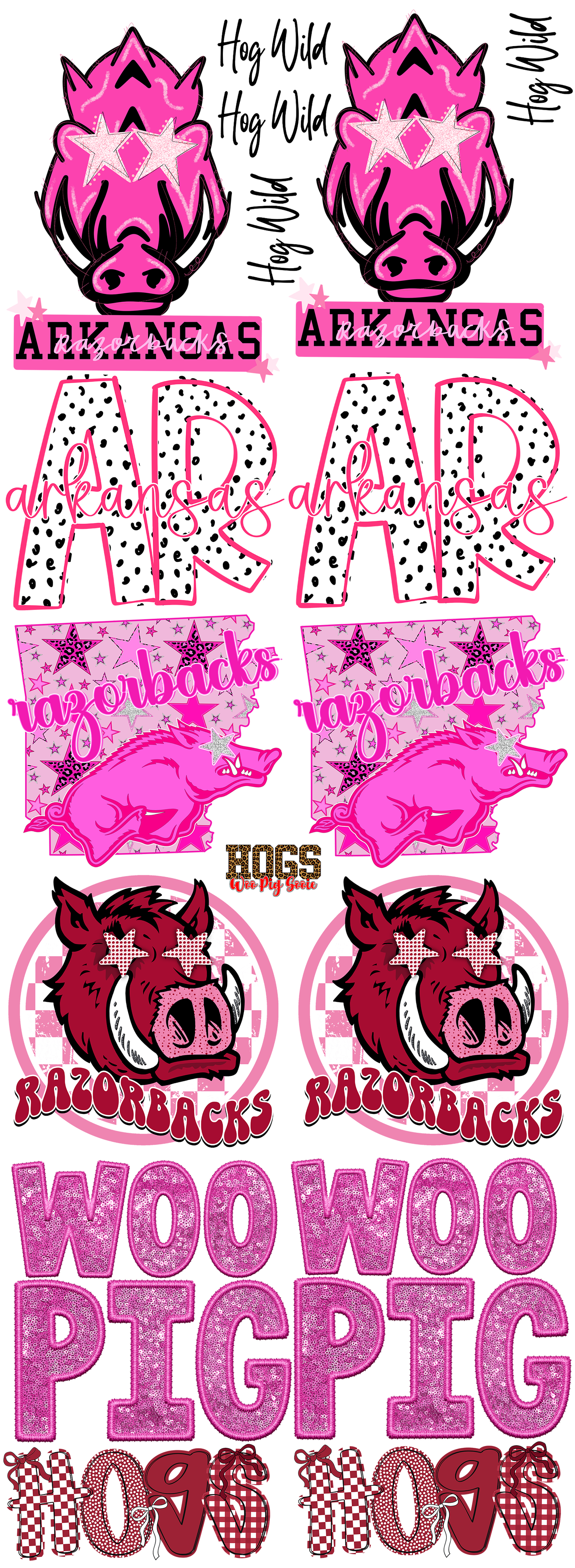 PRE-MADE RAZORBACK GANG SHEET