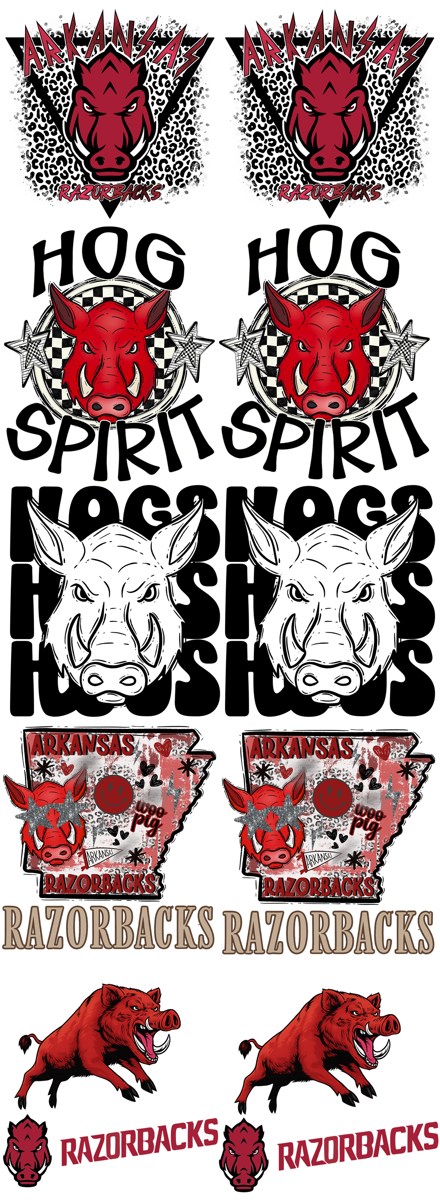 PRE-MADE RAZORBACK GANG SHEET