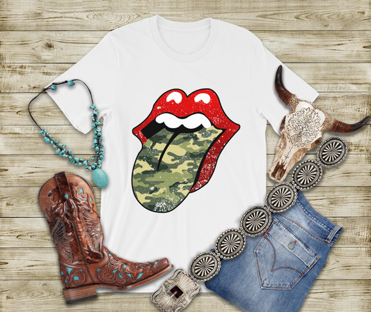 Camo Lips DTF Transfer