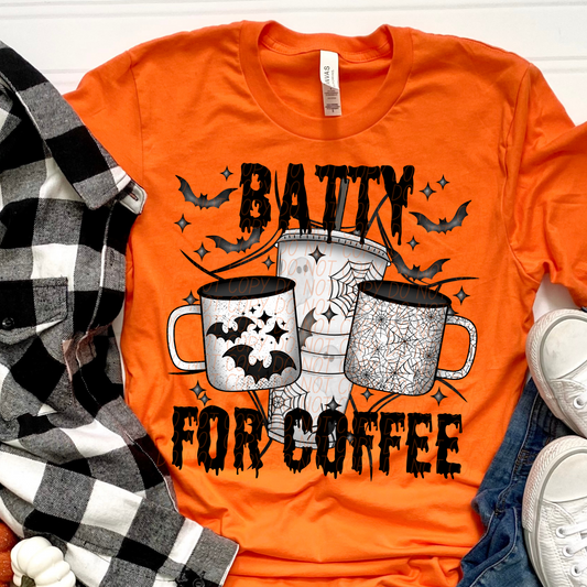 Batty for Coffee DTF Transfer