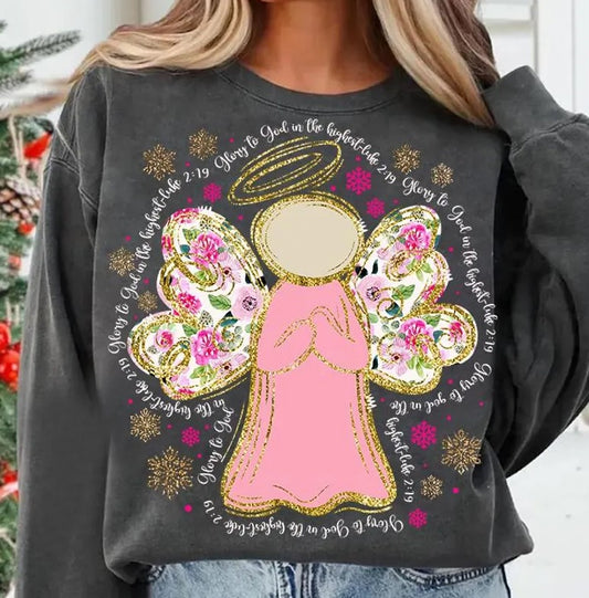 Christmas Angel Glory to God DTF Transfer