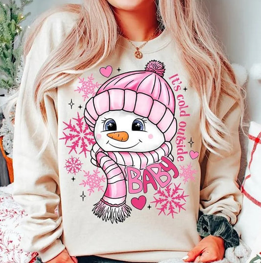 Snowman Baby it's cold outside DTF Transfer