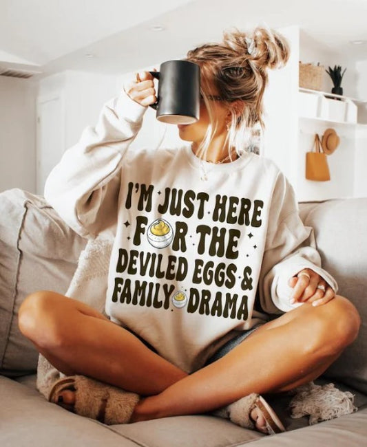 I'm just here for the deviled eggs DTF Transfer