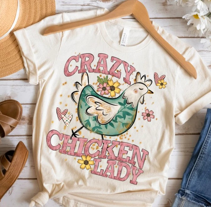 Crazy Chicken Lady DTF Transfer