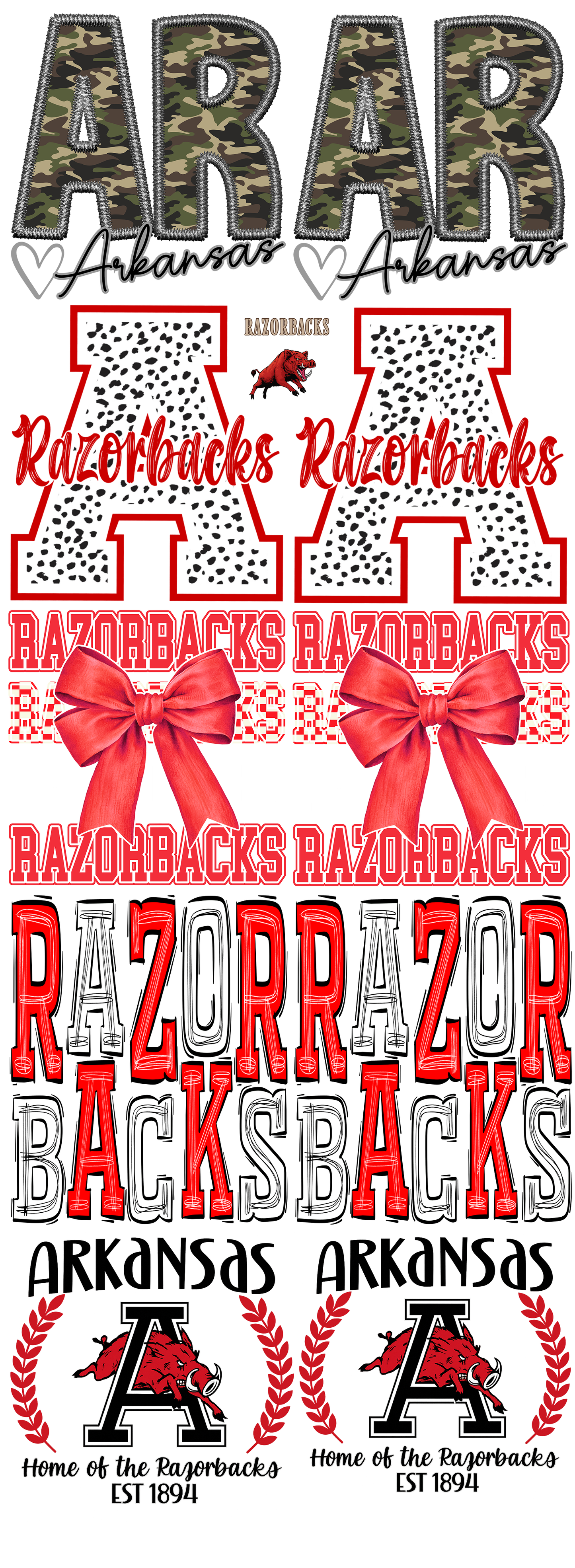 PRE-MADE RAZORBACK GANG SHEET
